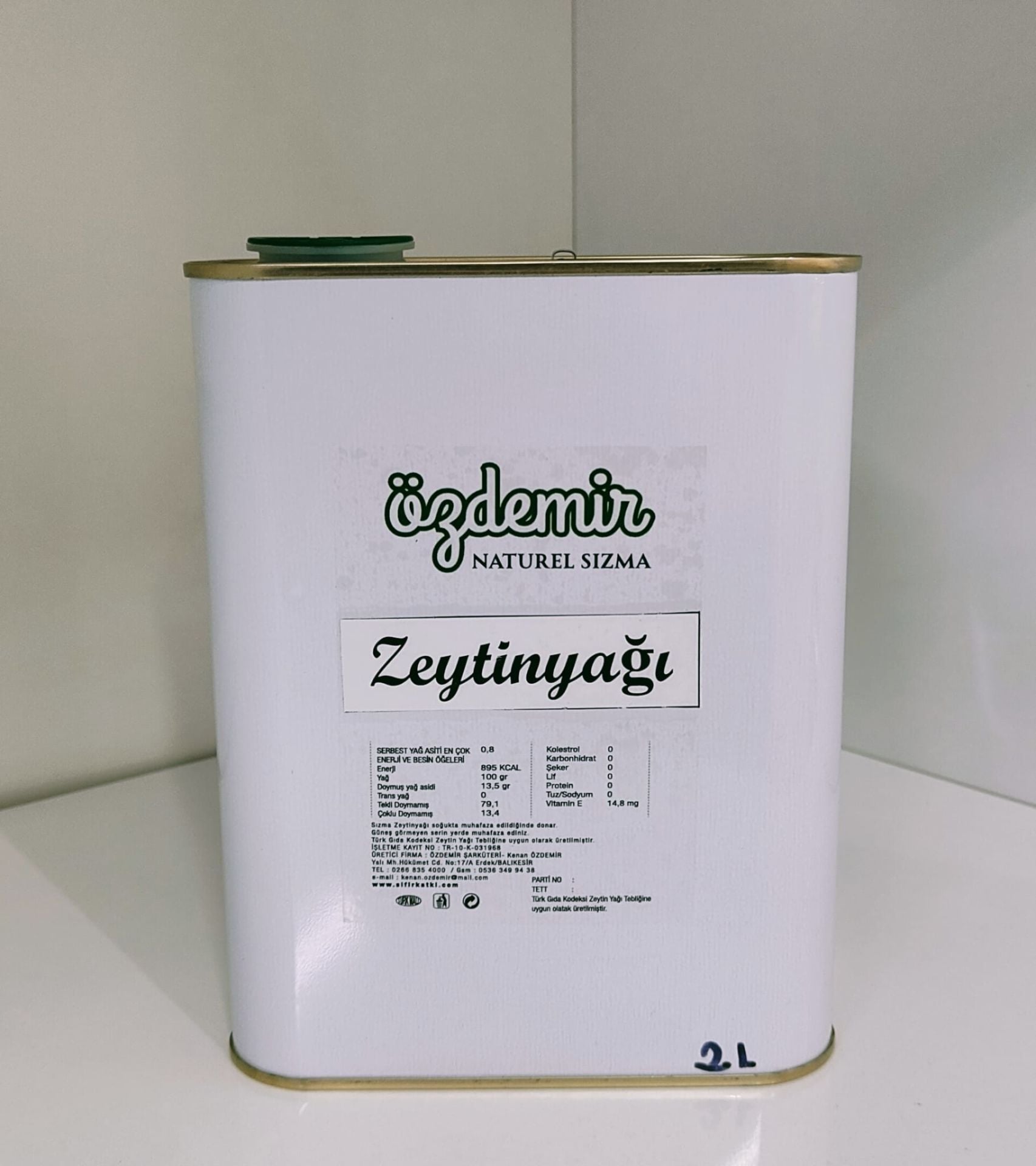 ZEYTİN YAĞI -SOĞUK SIKIM (sızma) 2 litre